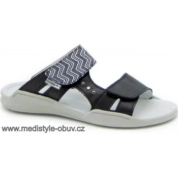 Dámská zdravotní obuv MEDISTYLE NOVA 1N-A16 zdravotní pantofel ČERNÝ, černá - 36