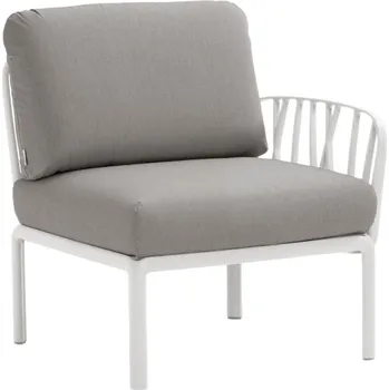 Zahradní pohovka Nardi Šedý látkový zahradní koncový modul Komodo s bílou podnoží