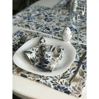 Papírový ubrousek Látkový ubrousek KVĚTINA MODRÁ 35x35 CM