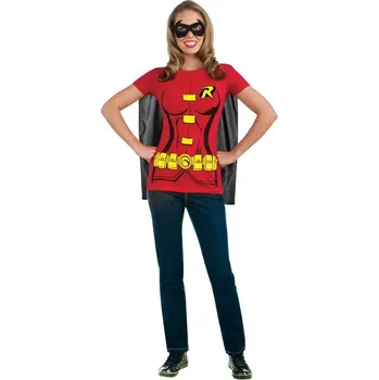 Karnevalový kostým Profi dámské tričko s pláštěm Robin - Velikost M