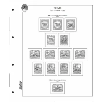 Sběratelství Albové listy CONTOUR-S Fiume 1918-1924, (26 listů), nezasklené, papír 250gr.
