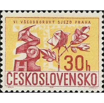 Poštovní známka VI. všeodborový sjezd v Praze - čistá - č. 1581