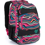 Studentský batoh Topgal YUMI 21031 - černý s barevnými pruhy 27 l