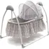 Kolébka pro miminko New Baby Swingy houpací kolébka s melodiemi šedá