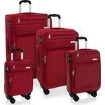 AVANCEA Sada textilních cestovních kufrů GP9196 červená 4W XS,S,M,L