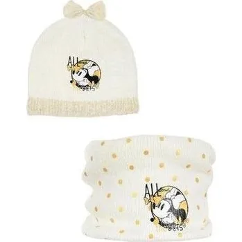 Čepice Smetanový set čepice a nákrčníku Minnie D000MNB2000052 Velikost: 52