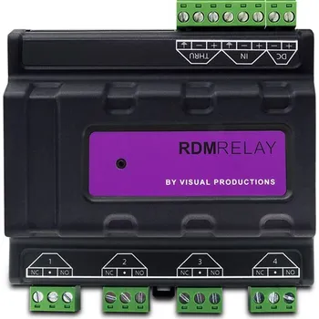 spínaný zdroj Visual Productions DIN-Rail DMX Relay, RDM, Terminal