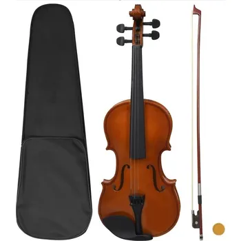 Hudebniny Kompletní set houslí se smyčcem a podbradníkem 4/4 hnědé