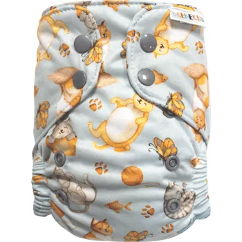 Plenkové kalhoty Breberky BIO Bambusová kapsová plenka (S) - Kočičí snění PAT