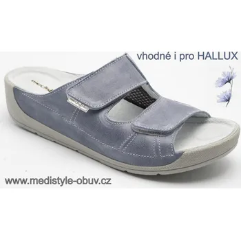 Dámská zdravotní obuv MEDISTYLE KARIN 1K-B19/H pantofel hallux MODRÝ vel.37-43, --- - 40