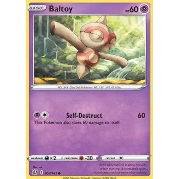 Sběratelská karetní hra Pokémon BST 057/163 Baltoy- Battle Styles Stav: Near Mint, Verze: REVERSE HOLO