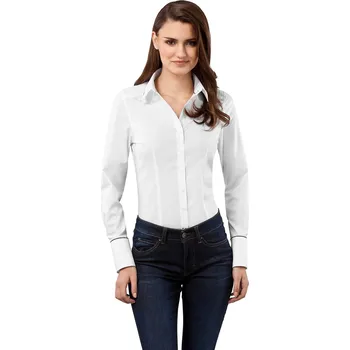 Dámská halenka Dámská košile Vincenzo Boretti 796WH s černým detailem Velikost: M / 38 / 06 / 10