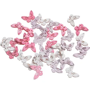 Dřevění motýli - bílá, růžová Barva: Tmavě růžová