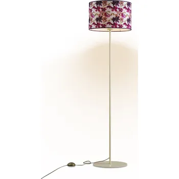 Stojací lampa Light for home - Stojací lampa s květovaným stínítkem 10230 "London", 1x60W, E27, Béžová