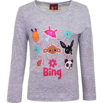 Šedé tričko s dlouhým rukávem Bing Velikost: 110