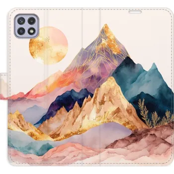 Pouzdro na mobilní telefon Flip pouzdro iSaprio - Samsung Galaxy A22 5G - Beautiful Mountains - kapsičky na karty (Knížkový flip kryt, obal, pouzdro iSaprio na mobil Samsung Galaxy A22 5G - Beautiful Mountains - 360° ochrana telefonu, přihrádka na karty a hotovost, funkce stojánku,