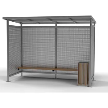 Přístřešek na auto HTI ZASTÁVKOVÝ PŘÍSTŘEŠEK ANTIVANDAL I Barva konstrukce: černá komaxit (RAL 9005)