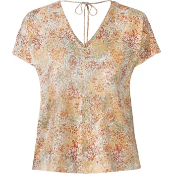 Dámské tričko esmara® Dámské lněné triko (S(36/38), vzorovaná oranžová)