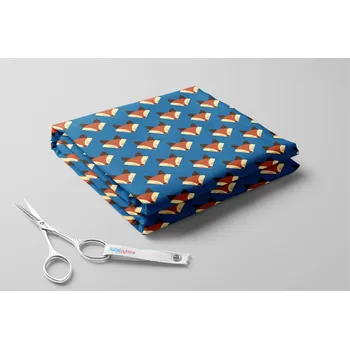 Fleece antipiling, Geometrické lišky Barva: Tmavě modrá