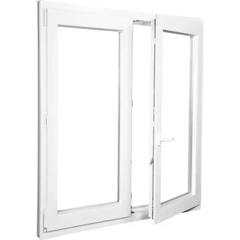 Okno ALUPLAST Plastové okno dvoukřídlé bílé 110x150 Otvírání: Pravé, Zasklení: Dvojsklo Ug= 1,1