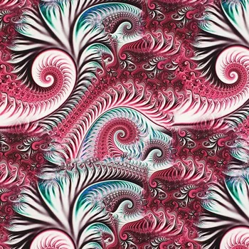 Úplet N6155, cyklámenovo-zelený abstrakt, š.145