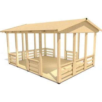 Zahradní altán Zahradní altán HEROLD A3344 s terasovou podlahou 14,1 m2 (Rozměr: 327x433 cm, tl.19 mm)