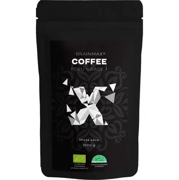 Káva BrainMax Coffee Káva Peru Grade 1, mletá, BIO, 1000 g *CZ-BIO-001 certifikát *CZ-BIO-001 certifikát