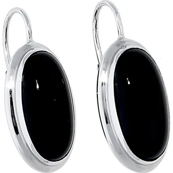 Náušnice Goldstore Velké náušnice z bílého zlata s onyxy Váha: 3.82 g