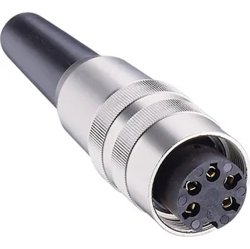 Elektrická zásuvka Lumberg KV 60 DIN kruhový konektor zásuvka, rovná Pólů: 6 stříbrná 1 ks