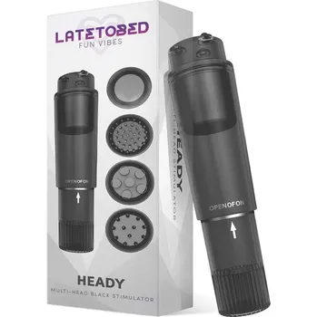 Vibrátor LateToBed Heady Stimulator Multi-Head Black