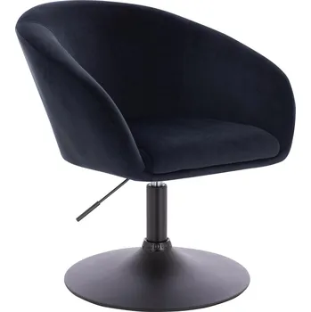 Otočné křeslo Radal velur na černém talíři - černé