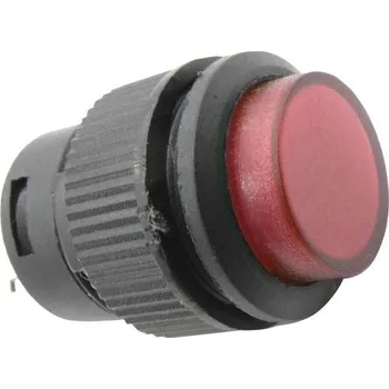 Vypínač stiskací R16-503AD 1pól. OFF-ON 250V/3A červené prosvětlené