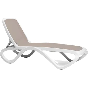 Zahradní lehátko Hnědo-bílé látkové zahradní lehátko Nardi Omega