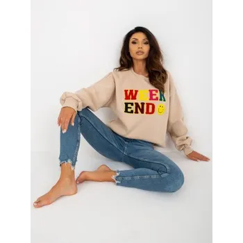 Dámská mikina Dámská halenka s dlouhými rukávy bez kapuce AURELIA béžová