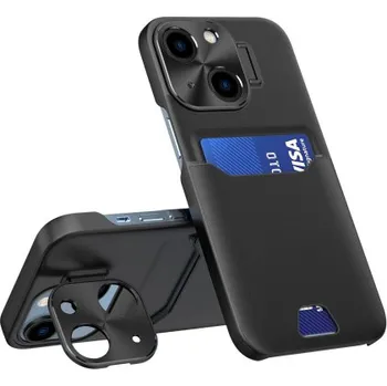 Pouzdro na mobilní telefon MG | MG Leather Stand kryt na Samsung Galaxy S23 Ultra, černý