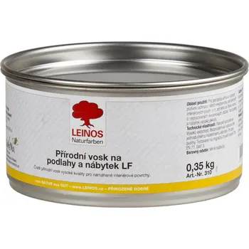 barva a nátěr na dřevo LEINOS 310 Přírodní vosk na podlahy a nábytek LF (500ml/350g) Čistě přírodní vosk vysoké kvality pro silně namáhané plochy v interiéru