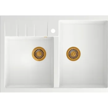 Granitový dřez Dřez Quadron BILL120 sněhově bílá měď HCQB9062U1_PVDC1