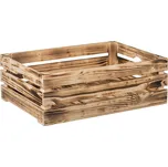 Opálená dřevěná bedýnka 60 x 39 x 20 cm