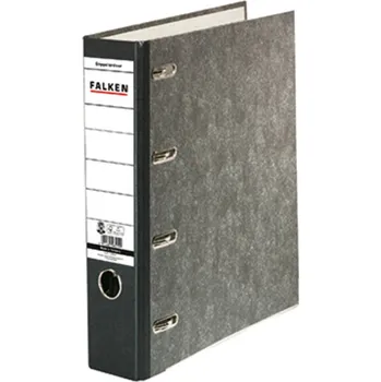 Falken dvojitý pořadač S70 2 x DIN A5 na šířku Šířka hřbetu: 70 mm černá obláčkový mramor 4 třmeny 11285426