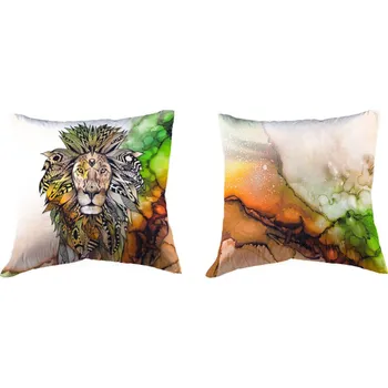 Povlak na dekorativní polštářek Saténový povlak Africké léto - lev 40x40cm: 40x40cm