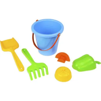 Hračka na písek LENA Pískový set kyblík a formičky zeleniny v síťce