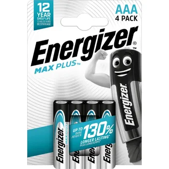 Baterie Energizer Max Plus AAA 4 ks - s kupónem KUP15 cena 101 Kč + extra diskrétní expedice