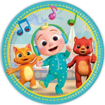 Party nádobí COCOMELON talířky 8 ks, 23 cm