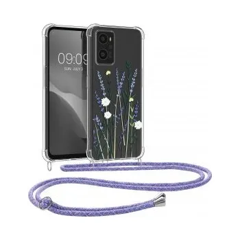 Pouzdro na mobilní telefon Průhledné pouzdro s designem orientální květ pro Oppo A76 / A96 - fialová