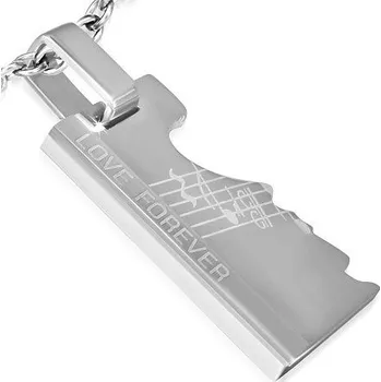 Přívěsek Ocelový přívěsek s nápisem LOVE FOREVER