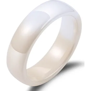 Prsten Keramický dvoubarevný prsten - žlutá a bílá - 6 mm 59.5