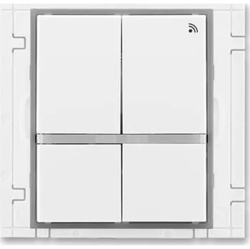 vypínač 3299E-A11908 04 Vysílač radiofrekvenčního (RF) signálu čtyřtlačítkový, nástěnný, bílá/ledová šedá