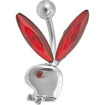 Piercing Ocelový piercing Playboy, Barva zirkonu: Červená