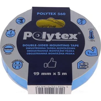 Izolační páska Oboustranná lepící pěnová páska ANTICOR POLYTEX 560, šíře19mm, 5m