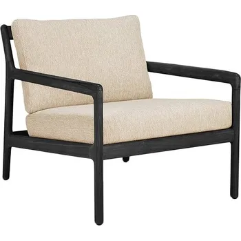 Křeslo Ethnicraft Jack Outdoor Lounge Chair černý rám polstrování přírodní